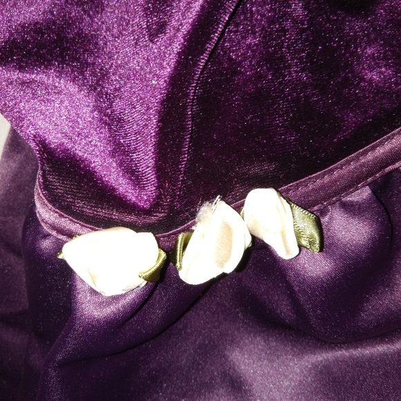 Brooke Lindsey Plum Velvet & Satin Like Formal Shortsleeve Dress sz 4T - Picture 5 of 7